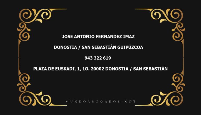 abogado Jose Antonio Fernandez Imaz en la localidad de Donostia / San Sebastián