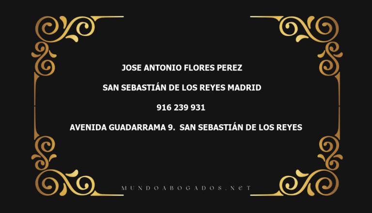 abogado Jose Antonio Flores Perez en la localidad de San Sebastián de los Reyes