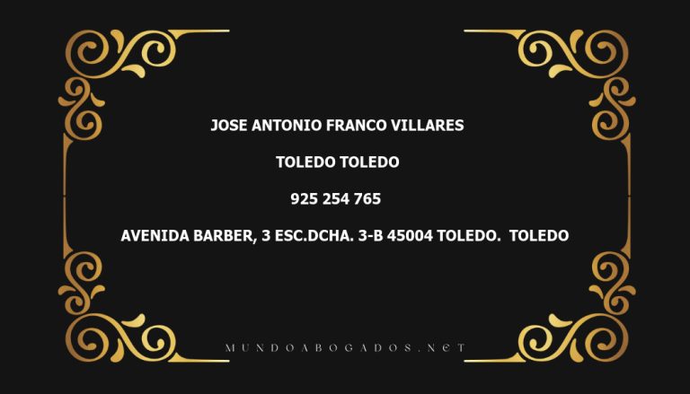 abogado Jose Antonio Franco Villares en la localidad de Toledo