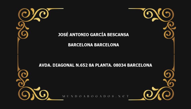 abogado José Antonio García Bescansa en la localidad de Barcelona