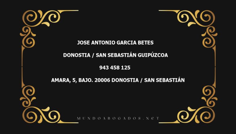 abogado Jose Antonio Garcia Betes en la localidad de Donostia / San Sebastián