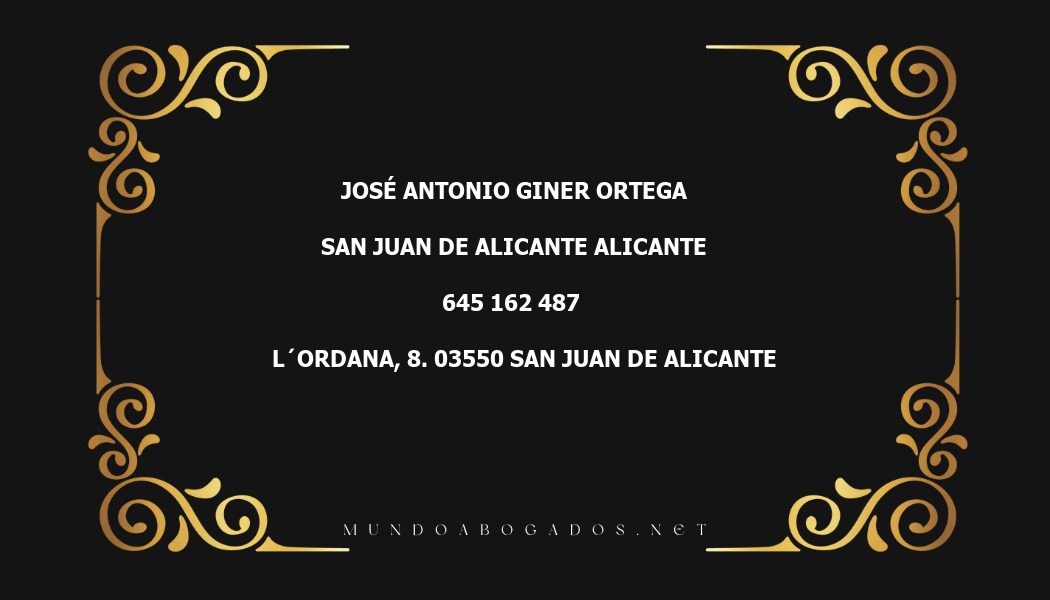 abogado José Antonio Giner Ortega en la localidad de San Juan de Alicante