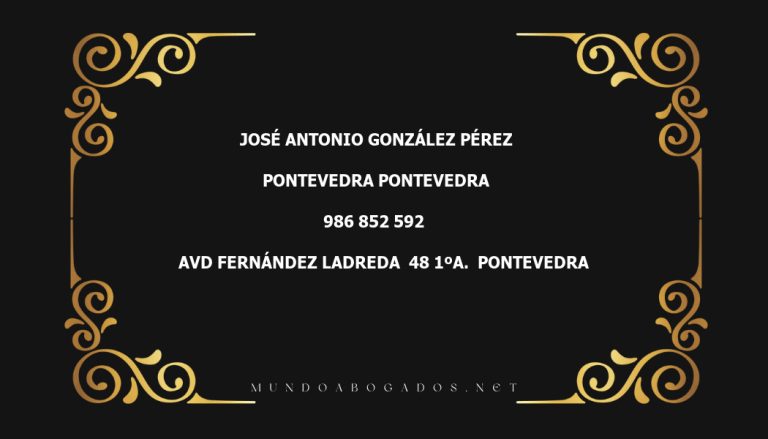 abogado José Antonio González Pérez en la localidad de Pontevedra