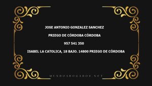 abogado Jose Antonio Gonzalez Sanchez en la localidad de Priego de Córdoba