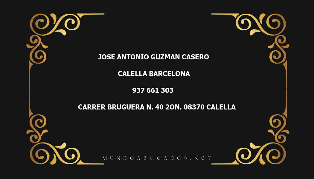 abogado Jose Antonio Guzman Casero en la localidad de Calella