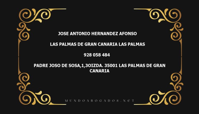 abogado Jose Antonio Hernandez Afonso en la localidad de Las Palmas de Gran Canaria