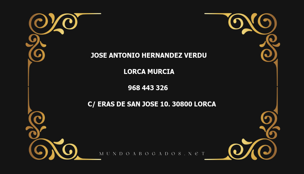 abogado Jose Antonio Hernandez Verdu en la localidad de Lorca