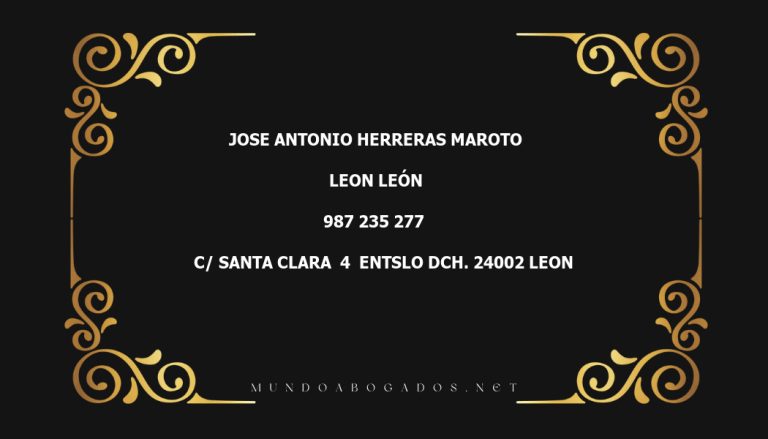 abogado Jose Antonio Herreras Maroto en la localidad de Leon