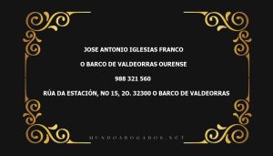 abogado Jose Antonio Iglesias Franco en la localidad de O Barco de Valdeorras