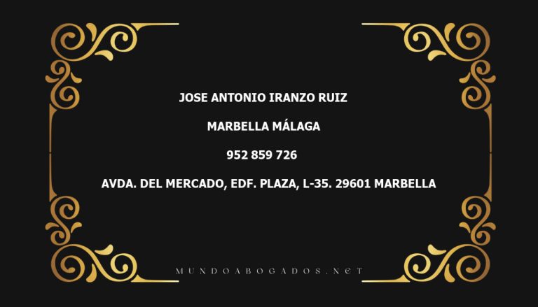 abogado Jose Antonio Iranzo Ruiz en la localidad de Marbella