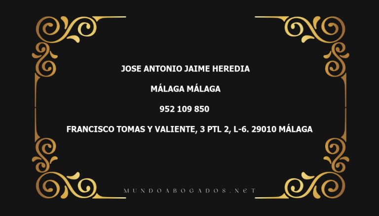 abogado Jose Antonio Jaime Heredia en la localidad de Málaga