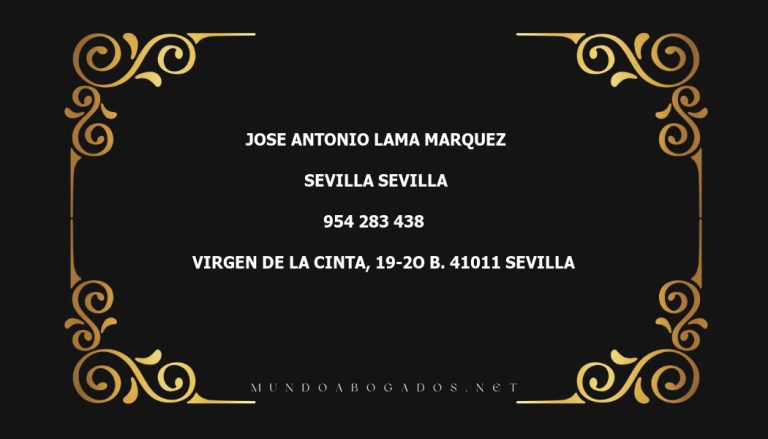 abogado Jose Antonio Lama Marquez en la localidad de Sevilla