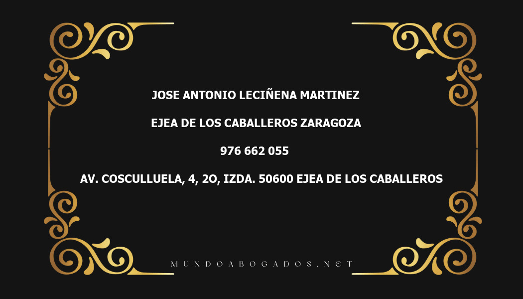 abogado Jose Antonio Leciñena Martinez en la localidad de Ejea de los Caballeros