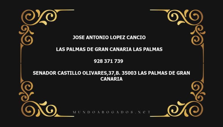 abogado Jose Antonio Lopez Cancio en la localidad de Las Palmas de Gran Canaria