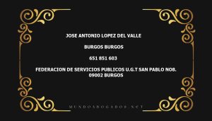 abogado Jose Antonio Lopez Del Valle en la localidad de Burgos