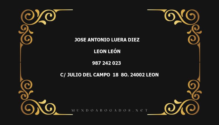 abogado Jose Antonio Luera Diez en la localidad de Leon