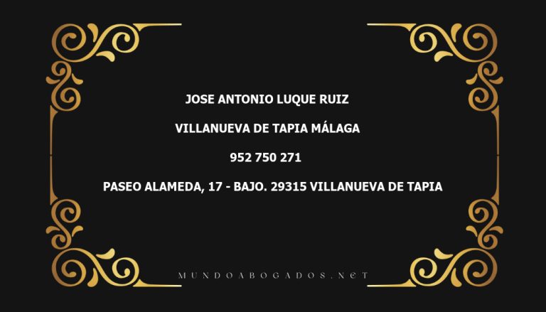 abogado Jose Antonio Luque Ruiz en la localidad de Villanueva de Tapia