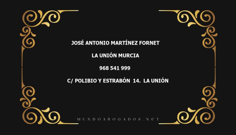 abogado José Antonio Martínez Fornet en la localidad de La Unión