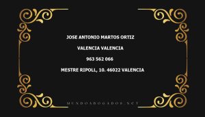 abogado Jose Antonio Martos Ortiz en la localidad de Valencia