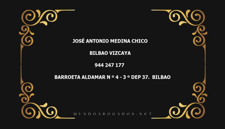 abogado José Antonio Medina Chico en la localidad de Bilbao