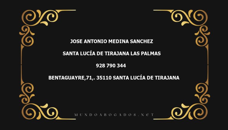 abogado Jose Antonio Medina Sanchez en la localidad de Santa Lucía de Tirajana