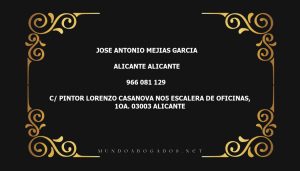 abogado Jose Antonio Mejias Garcia en la localidad de Alicante