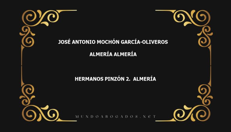 abogado José Antonio Mochón García-Oliveros en la localidad de Almería