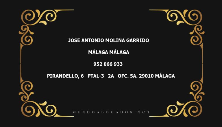 abogado Jose Antonio Molina Garrido en la localidad de Málaga