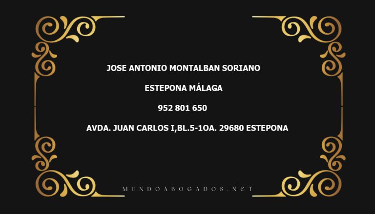 abogado Jose Antonio Montalban Soriano en la localidad de Estepona