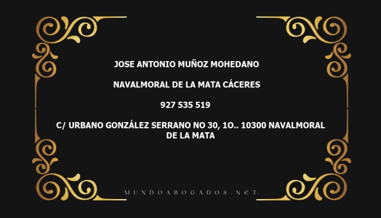 abogado Jose Antonio Muñoz Mohedano en la localidad de Navalmoral de la Mata