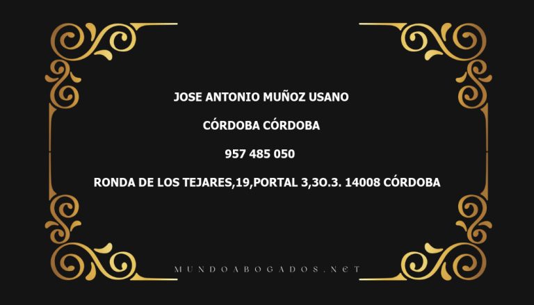 abogado Jose Antonio Muñoz Usano en la localidad de Córdoba