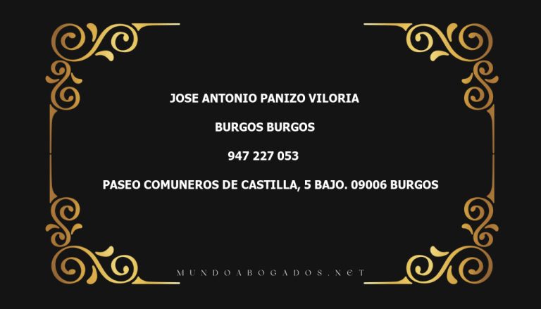 abogado Jose Antonio Panizo Viloria en la localidad de Burgos