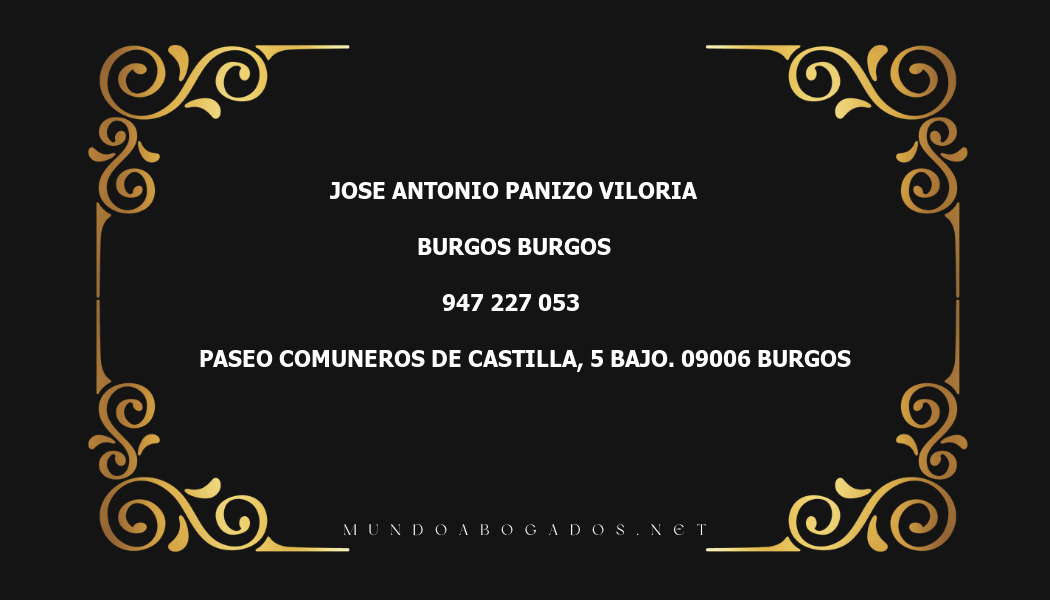 abogado Jose Antonio Panizo Viloria en la localidad de Burgos