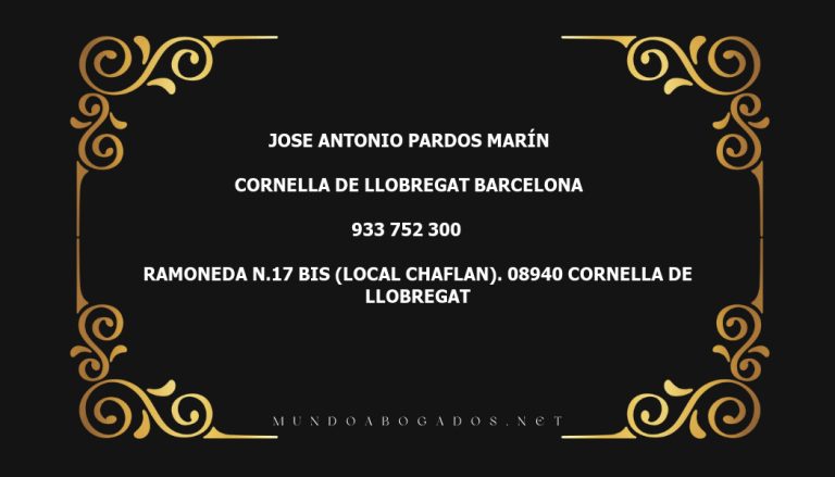 abogado Jose Antonio Pardos Marín en la localidad de Cornella de Llobregat