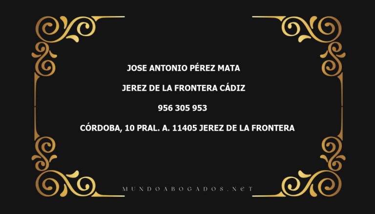 abogado Jose Antonio Pérez Mata en la localidad de Jerez de la Frontera