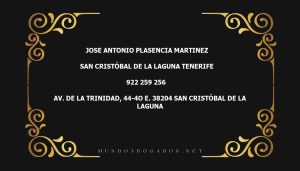 abogado Jose Antonio Plasencia Martinez en la localidad de San Cristóbal de La Laguna