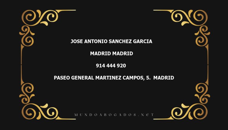 abogado Jose Antonio Sanchez Garcia en la localidad de Madrid