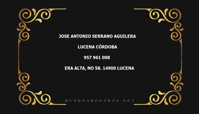 abogado Jose Antonio Serrano Aguilera en la localidad de Lucena