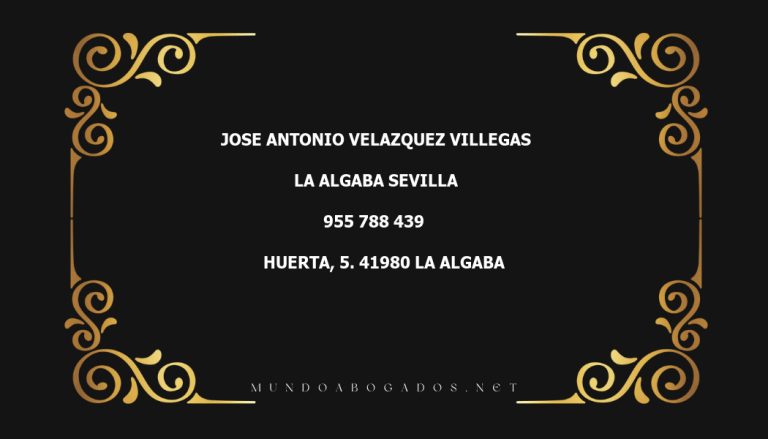 abogado Jose Antonio Velazquez Villegas en la localidad de La Algaba