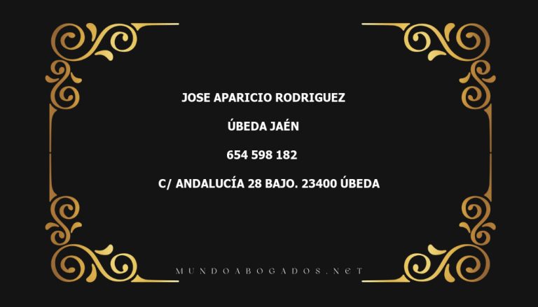 abogado Jose Aparicio Rodriguez en la localidad de Úbeda