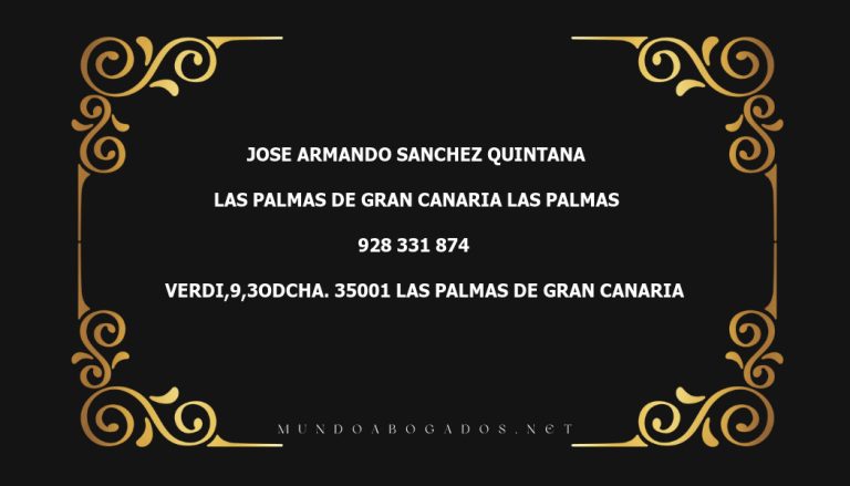 abogado Jose Armando Sanchez Quintana en la localidad de Las Palmas de Gran Canaria