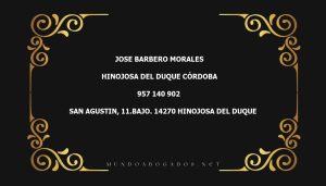 abogado Jose Barbero Morales en la localidad de Hinojosa del Duque