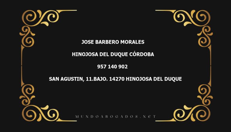 abogado Jose Barbero Morales en la localidad de Hinojosa del Duque