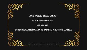 abogado Jose Basilio Bravo Casas en la localidad de Alforja