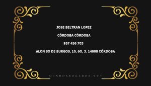 abogado Jose Beltran Lopez en la localidad de Córdoba