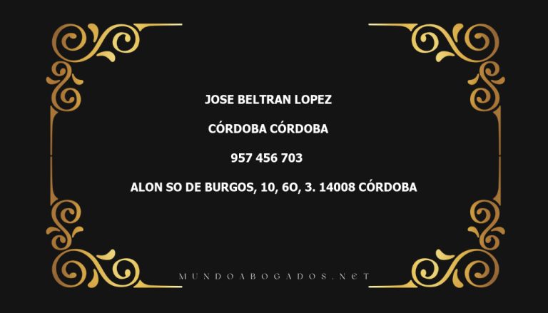 abogado Jose Beltran Lopez en la localidad de Córdoba