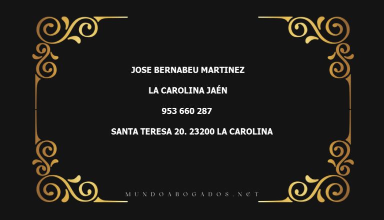 abogado Jose Bernabeu Martinez en la localidad de La Carolina