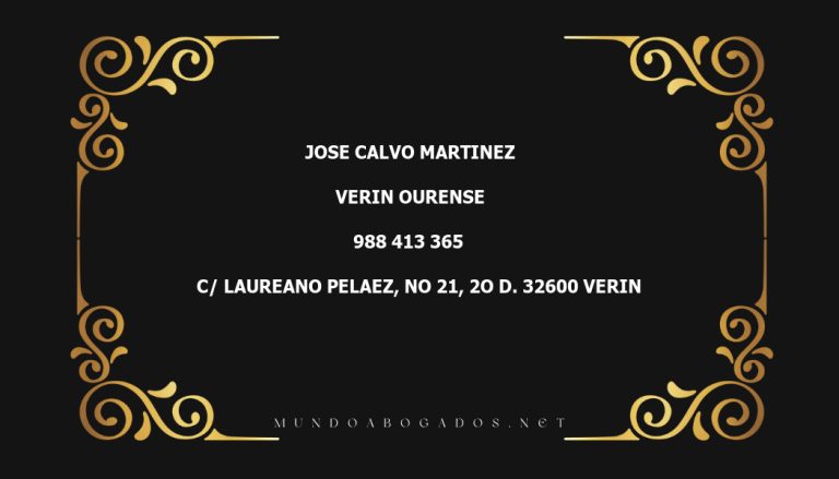 abogado Jose Calvo Martinez en la localidad de Verin