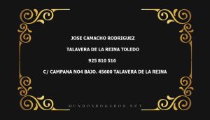 abogado Jose Camacho Rodriguez en la localidad de Talavera de la Reina