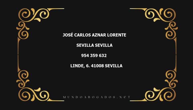 abogado José Carlos Aznar Lorente en la localidad de Sevilla